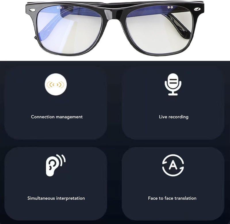 AI Translation Smart Glasses Polarized, Real Time 110 Language Translator with Bluetooth 5.3, AI Translation Bluetooth Glasses Build in Mic Speakers for Travel Business - Image 5