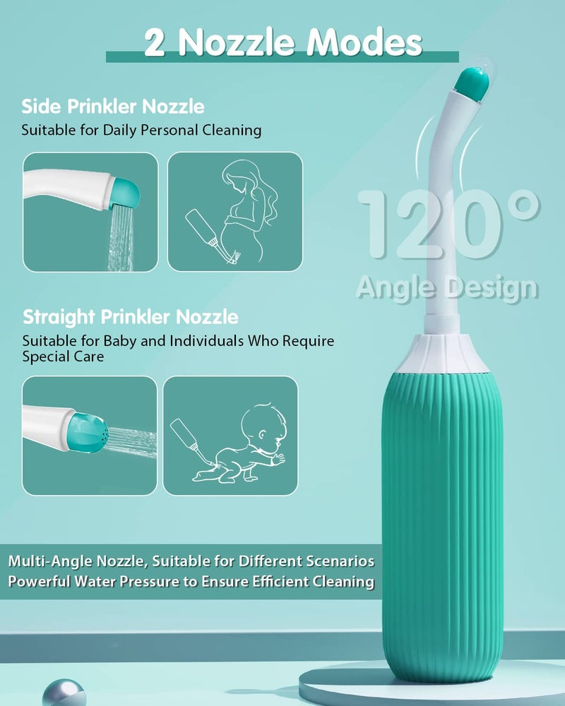 ELECTOMANIA ® 500ML Plastic Retractable Handheld Bidet Portable of Antislip, Bidet Angled Nozzle Spray with Travel Bag (Green) - Image 3