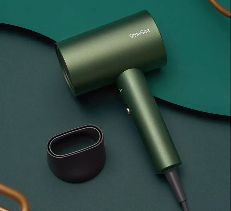 Showsee A5 Negative Ion Hair Dryer, 1800w Constant Temperature Professional Fast Drying, Portable, Green - Image 2