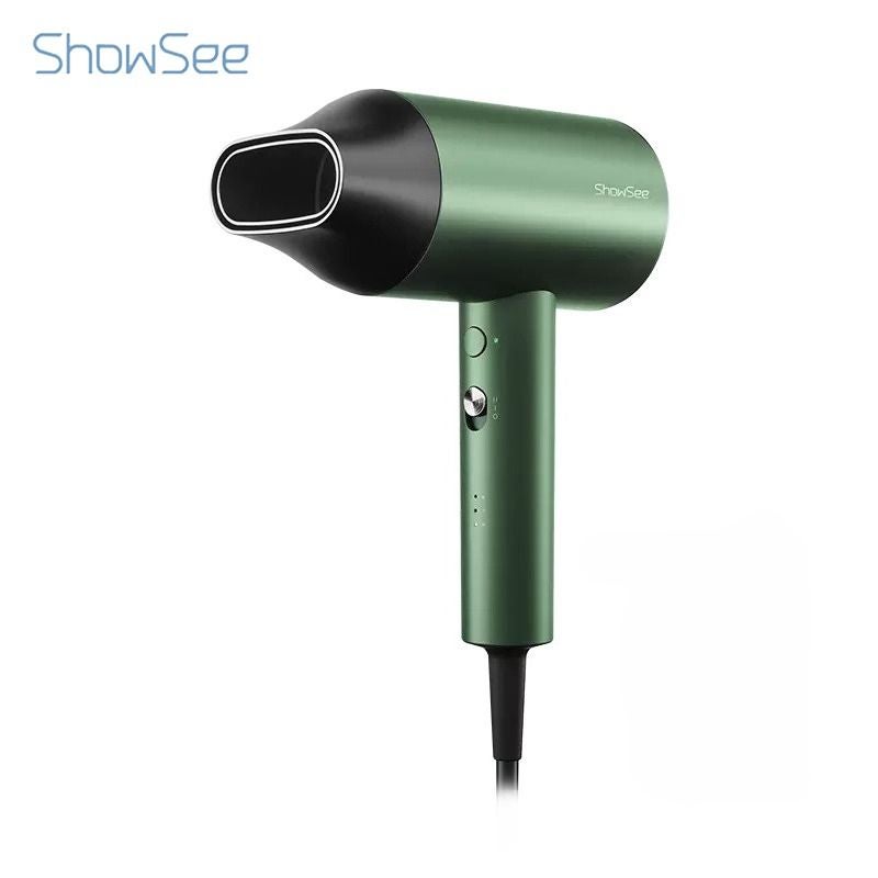 Showsee A5 Negative Ion Hair Dryer, 1800w Constant Temperature Professional Fast Drying, Portable, Green - Image 1