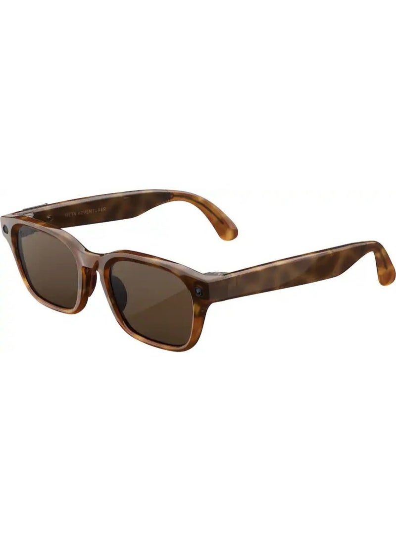 ميتا 155 mAh Meta - Adventurer - Smart AI glasses for Women, Men—Meta AI, 12MP Camera, Live Translate — 3K HD - Brown Lenses - Classic Tortoise - Size: Large Classic Tortoise - Image 1
