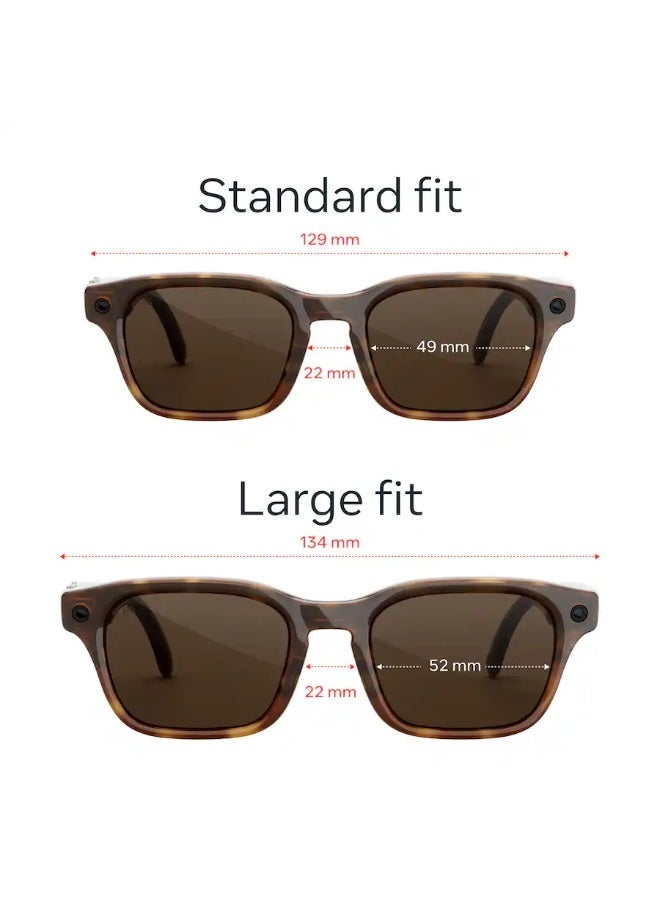ميتا 155 mAh Meta - Adventurer - Smart AI glasses for Women, Men—Meta AI, 12MP Camera, Live Translate — 3K HD - Brown Lenses - Classic Tortoise - Size: Large Classic Tortoise - Image 4