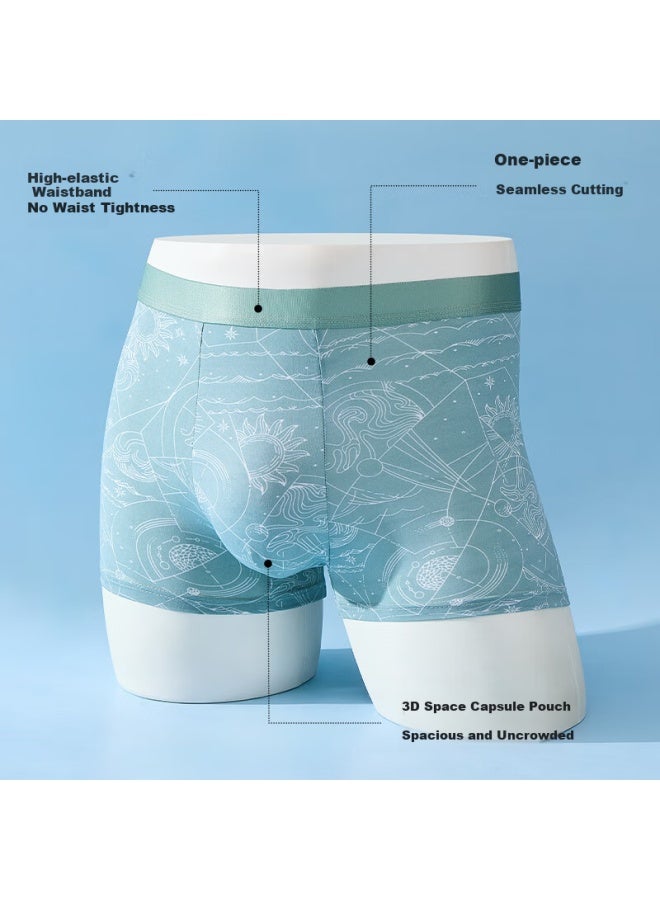 Yalu 10a Antibacterial Men's Underwear Ice Silk Breathable Seamless Plus Size Boxer Shorts 4-pack XL - Image 5