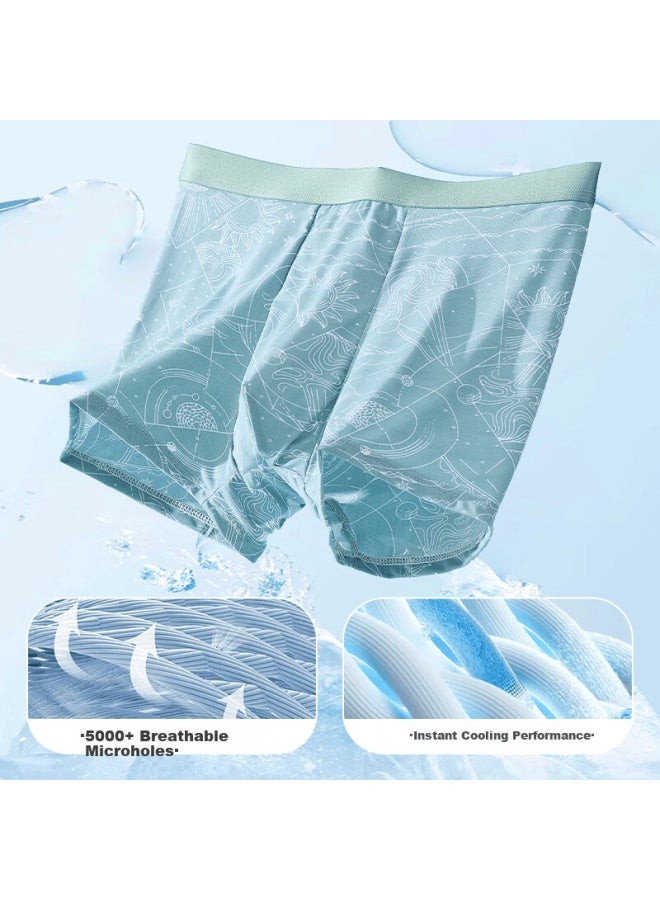 Yalu 10a Antibacterial Men's Underwear Ice Silk Breathable Seamless Plus Size Boxer Shorts 4-pack XL - Image 2