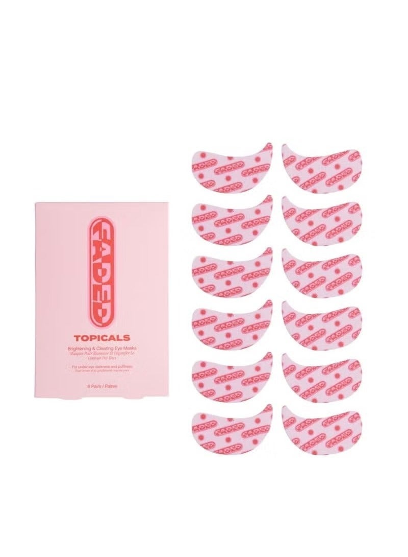 Topicals Faded Brightening Under Eye Masks | Patches to Depuff, Hydrate, Brighten and Cool | Reduce Dark Circles and Fine Lines | Contains Kojic Acid, Caffeine and Niacinamide (Set of 6) - Packaging may vary - Image 1