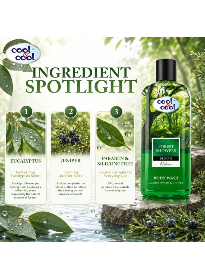 Cool & Cool Forest Showers Body Wash 500ML - Eucalyptus & Juniper - Refreshing & Calming,Inspired by Nature,Ideal for Relaxation - Image 3