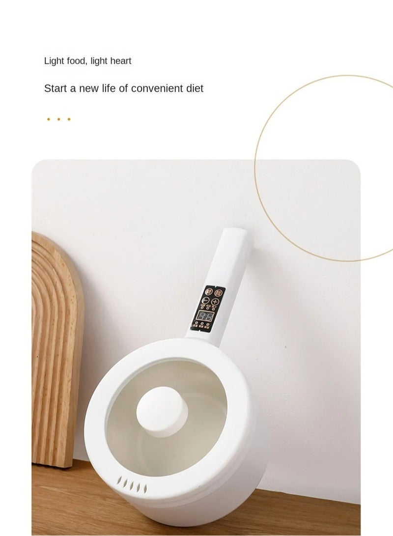 Mini Hot Pot Multifunction Long Handle Double Layer Electric Cooker for Steak Fried Rice Egg Stable Handheld Non Stick Coating Intelligent/manual Selection Fingertip Control Ceramic Glaze  - Image 4