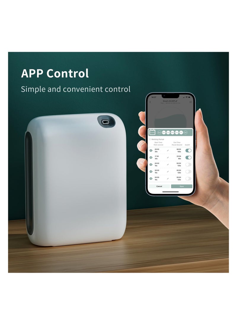 Portable Nebulizing Scent Air Machine, 1500 sq.ft Coverage Scent Air Machine for Home, Wall Mounted Cold Air Scent Diffusers for Home, Bluetooth Smart Oil Diffuser Large Room Hotel Office (White)  - Image 5