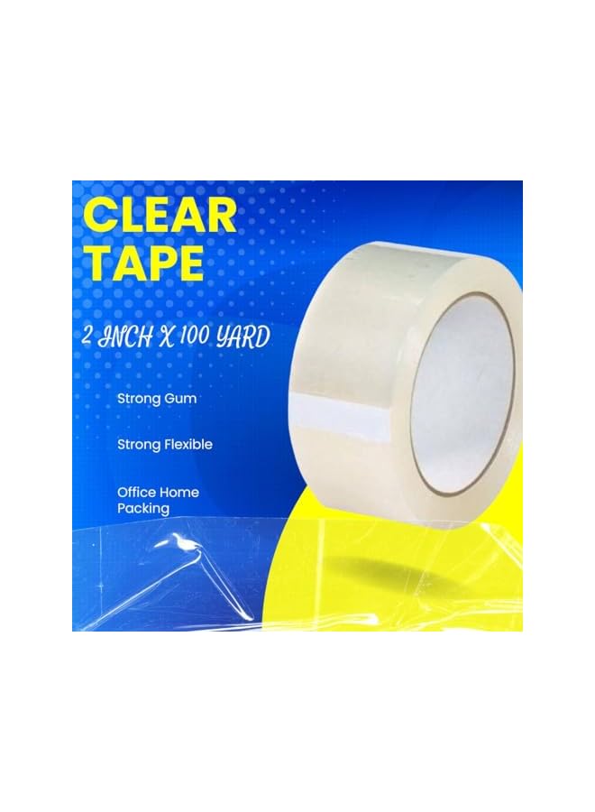 PROMASS promass 2 inch x 100 Yards Clear Packing Tape Robust Heavy Duty Tape for Sealing Boxes Moving Homes Shipping Office Use 3 PC  - Image 2