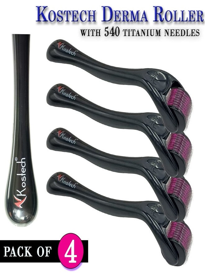 Kostech Derma Roller for Face, Beard & Hair Growth Microneedling Roller with 540 Titanium Microneedles - Skin Rejuvenation, Anti-Aging, and Pore Minimizing Tool for Men & Women - Image 2