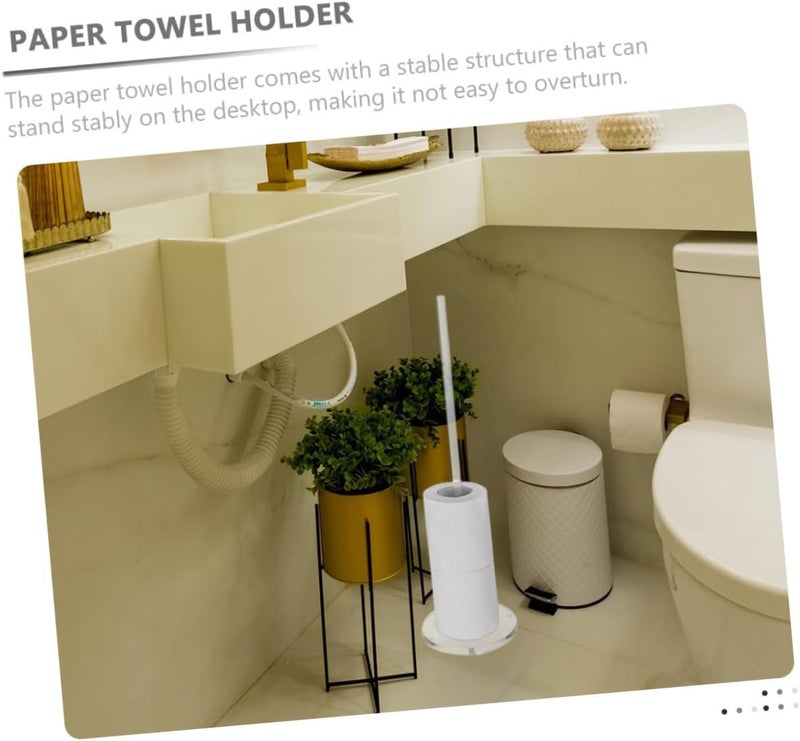 DOITOOL Acrylic Toilet Paper Holder Stand for Bathroom Sturdy Tissue Storage Rack with Simple Design Practical Toilet Roll Stand for Home Office Hotel Restaurant Use - Image 5