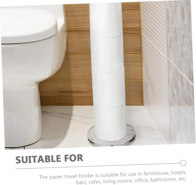 DOITOOL Acrylic Toilet Paper Holder Stand for Bathroom Sturdy Tissue Storage Rack with Simple Design Practical Toilet Roll Stand for Home Office Hotel Restaurant Use - Image 2