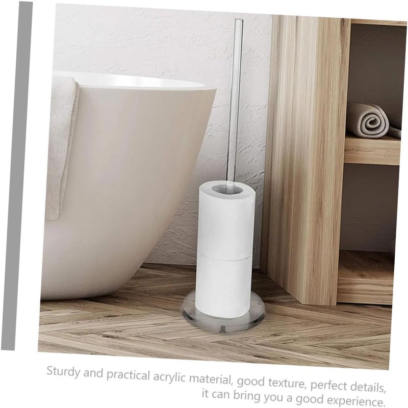 DOITOOL Acrylic Toilet Paper Holder Stand for Bathroom Sturdy Tissue Storage Rack with Simple Design Practical Toilet Roll Stand for Home Office Hotel Restaurant Use - Image 4