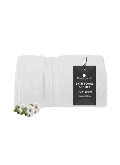 Donetella Premium 100 % Combed Cotton 1-Pcs Bath Towel(70 X 140 CM) 600 GSM Large Towel, Highly Absorbent, Quick Dry,Best Towel for Bathroom, Spa And Hotel