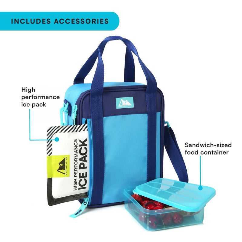 Arctic Zone Urban Lunch Box Combo with 210g Ice Pack and Sandwich Container, True Blue - Image 3