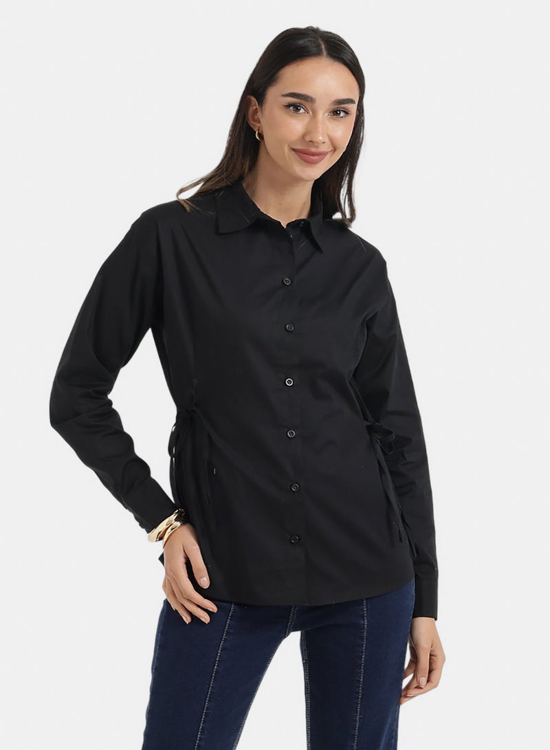 Carina Cinched Side-Tie Shirt - Image 1