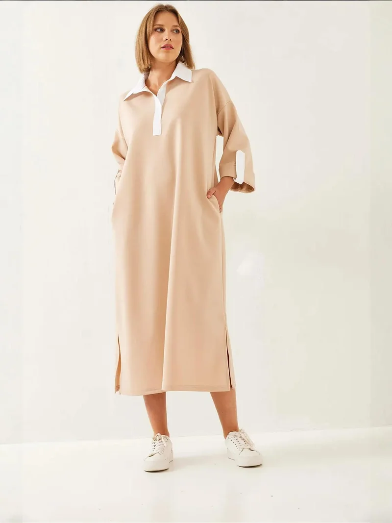 بيانكو لوتشي فستان ميدي بتفاصيل متباينة من لوتشي