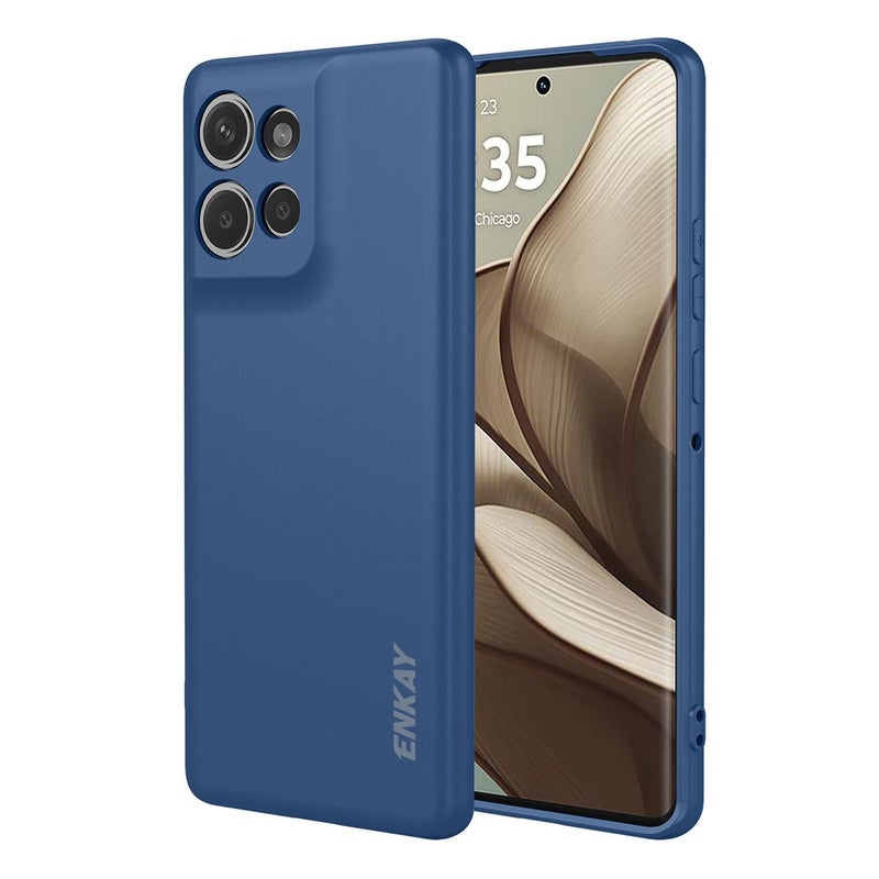 إنكاي جراب هاتف موتورولا إيدج 50 نيو من السيليكون السائل الناعم المقاوم للصدمات (أزرق داكن) - Image 1