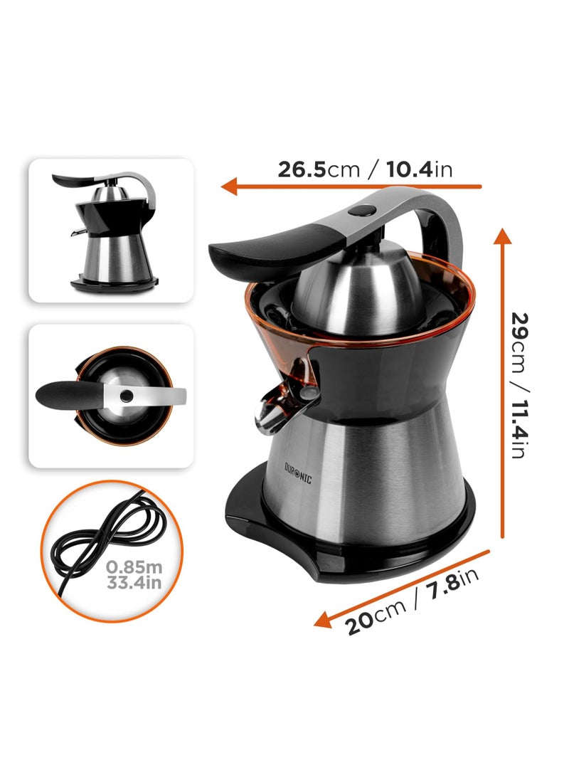 Duronic - JE304 Electric Citrus Juicer 300W | Adjustable Filter & Dual Cone for Orange, Lemon, Lime, Grapefruit - Image 1
