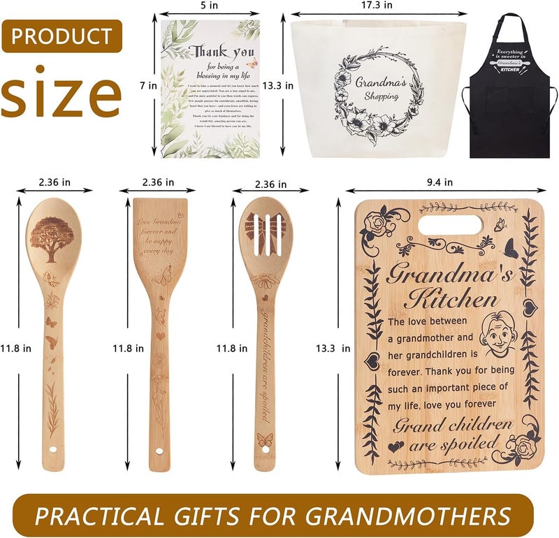 Ztl Cutting Board Gift for Grandma, Grandma Gifts from Grandkids, for Gigi Mimi Grandmother Kitchen Gifts Cutting Board Set, Mothers Day Christmas Thank You Gifts (6PCS) - Image 2