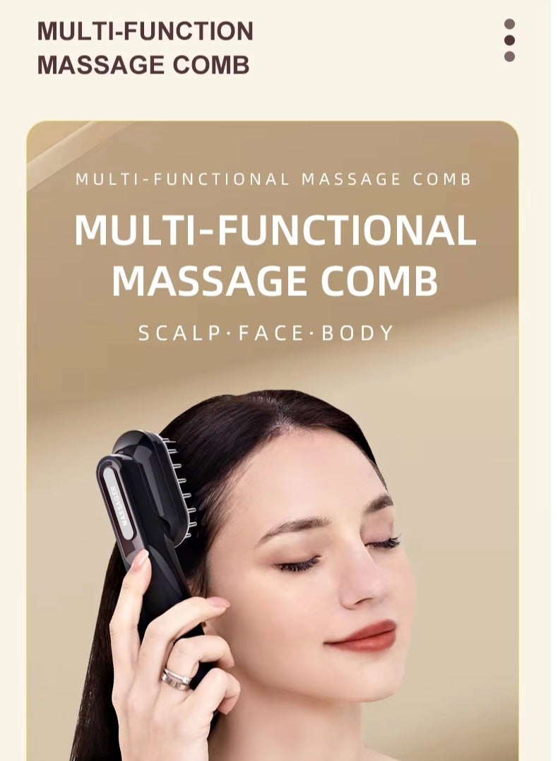 general 3-in-1 High Frequency Vibrating Hair Growth Scalp Massager Brush Red Light Therapy Heating Massage EMS Microcurrent Comb - Image 2