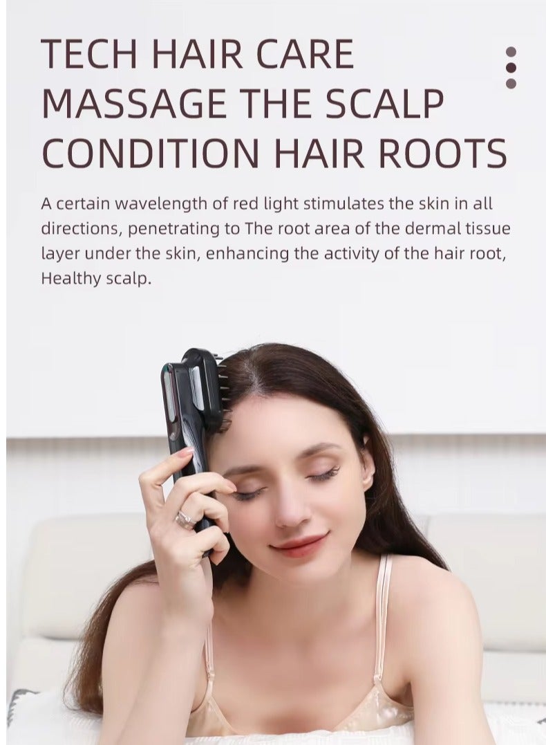 general 3-in-1 High Frequency Vibrating Hair Growth Scalp Massager Brush Red Light Therapy Heating Massage EMS Microcurrent Comb - Image 3