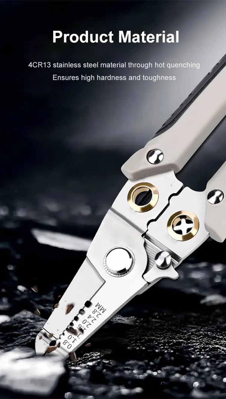 UpToDateTools Wire Stripper for Electrician Decrustation Pliers Multifunctional wire stripper and cutter wire cutter tool wire cutter stripper wire cutter plier WIRE STRIPPER - Image 3