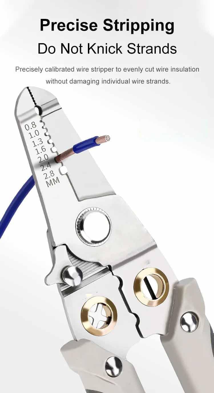 UpToDateTools Wire Stripper for Electrician Decrustation Pliers Multifunctional wire stripper and cutter wire cutter tool wire cutter stripper wire cutter plier WIRE STRIPPER - Image 5