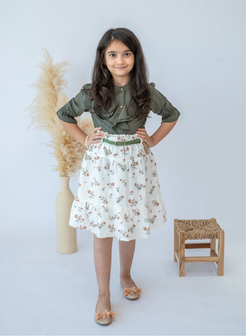 لالينا تنورة وبلوزة من مجموعة Autumn Blossom للفتيات  - Image 1