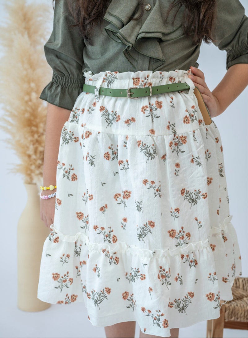 لالينا تنورة وبلوزة من مجموعة Autumn Blossom للفتيات  - Image 2