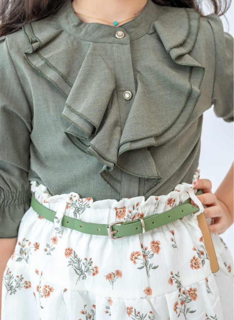 لالينا تنورة وبلوزة من مجموعة Autumn Blossom للفتيات  - Image 3