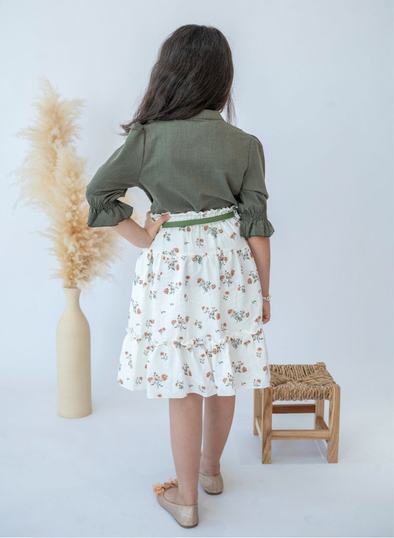 لالينا تنورة وبلوزة من مجموعة Autumn Blossom للفتيات  - Image 5