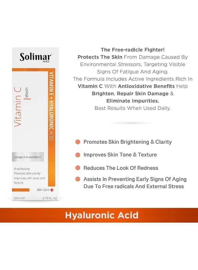 SOLIMAR PARIS VITAMIN C WASH 200 ML | Antioxidant Face wash for Hyper pigmented & Dull Skin | Brighten Your Skin - Image 3