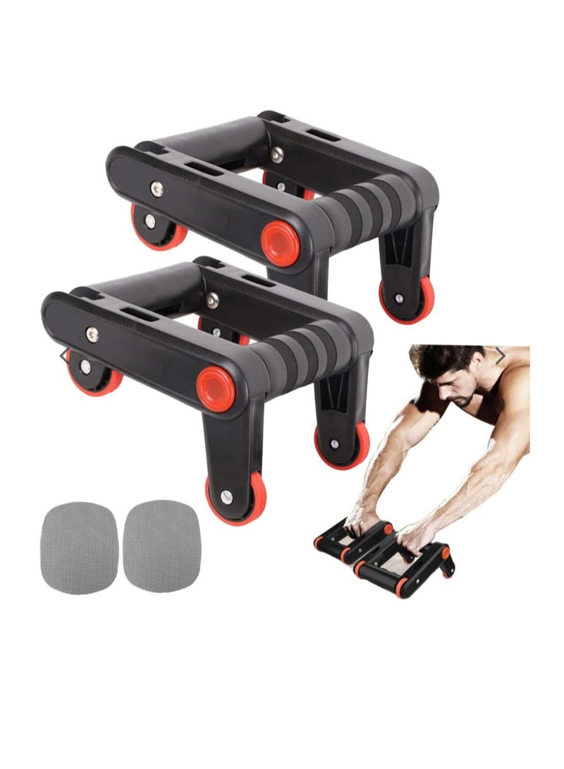 Spall Abdomianl Wheel Multifunctional Folding Abdominal Wheel Abdominal Roller Wheel Push Up Bars Trainers Lazy Exercise Fitness Equipment Home Gym - Image 1