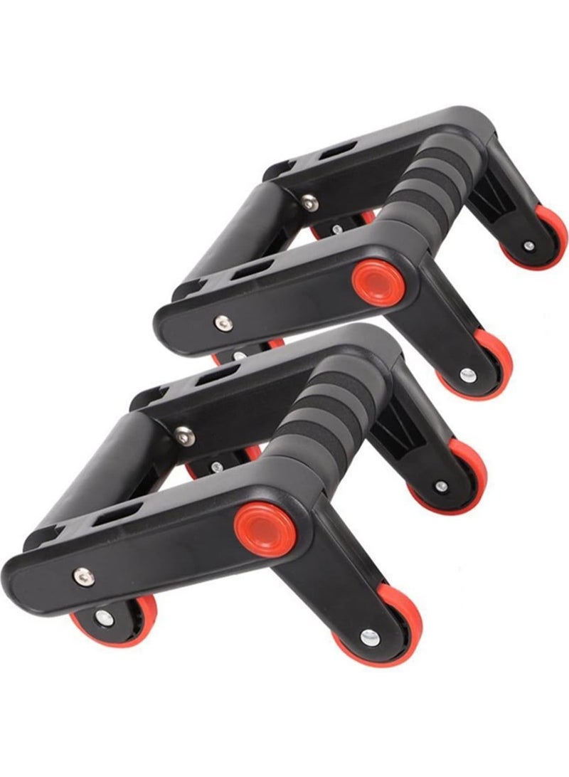 Spall Abdomianl Wheel Multifunctional Folding Abdominal Wheel Abdominal Roller Wheel Push Up Bars Trainers Lazy Exercise Fitness Equipment Home Gym - Image 3