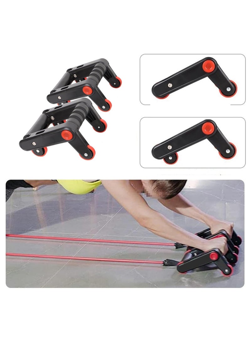 Spall Abdomianl Wheel Multifunctional Folding Abdominal Wheel Abdominal Roller Wheel Push Up Bars Trainers Lazy Exercise Fitness Equipment Home Gym - Image 2