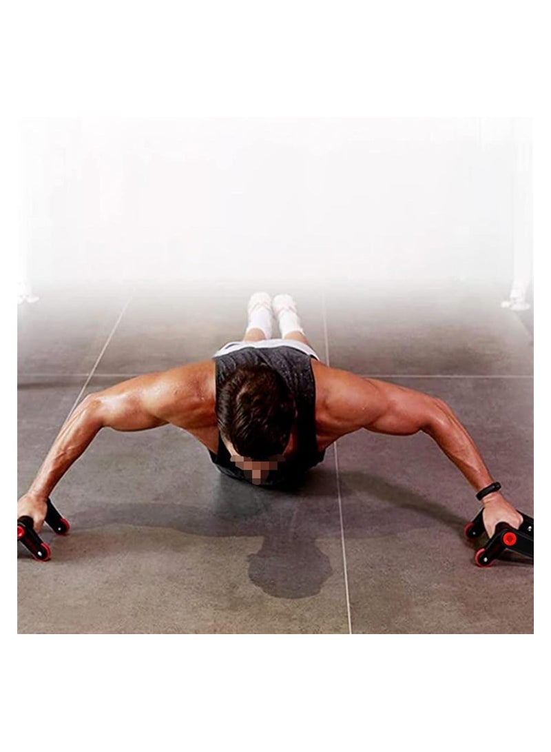 Spall Abdomianl Wheel Multifunctional Folding Abdominal Wheel Abdominal Roller Wheel Push Up Bars Trainers Lazy Exercise Fitness Equipment Home Gym - Image 4