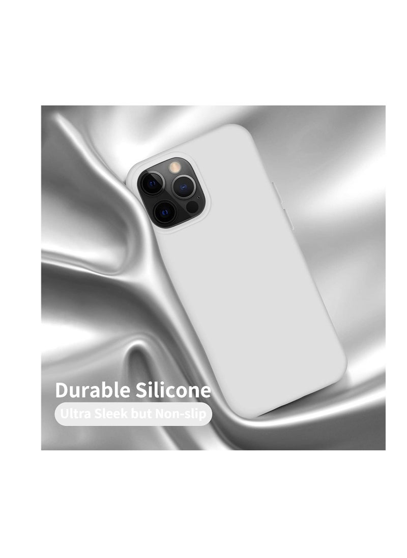 Generic - Compatible with iPhone 12 Pro Max (6.7 Inch) Case, Liquid Silicone Case, Full Body Protective Cover, Shockproof, Slim Phone Case, Anti-Scratch Soft Microfiber Lining - White - Image 1