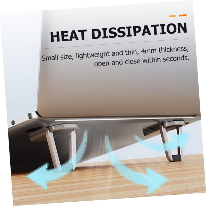 Aluminum Alloy Laptop Riser Tilt for Enhanced Airflow Portable and Lightweight Notebook Stand Stable Cooling Pad for Optimal Heat Dissipation for Home Office Use - Image 4