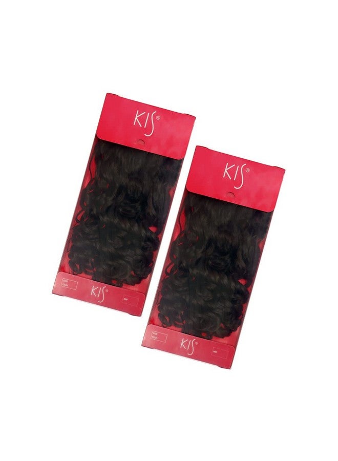 KIS Hair Extension Ud-2 Curly Hair Clips-In A Set of 22 Pcs Clips 100% Natural Human Hair Blend Glamorous Handcrafted Salon-Quality Voluminous Luxurious Customizable Tangle Free Hair (Dark Brown) - Image 4