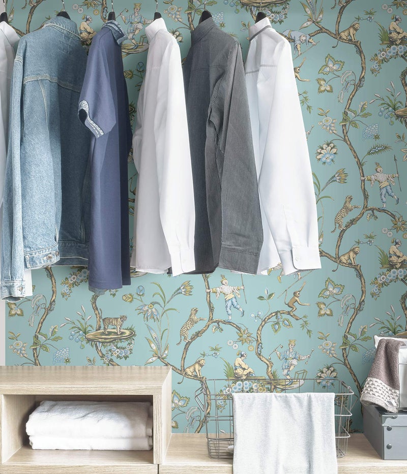 NuWallpaper x Scalamandre Blue Robin Egg Chinoise Exotique Self Adhesive Wallpaper, SCS3846 - Image 4