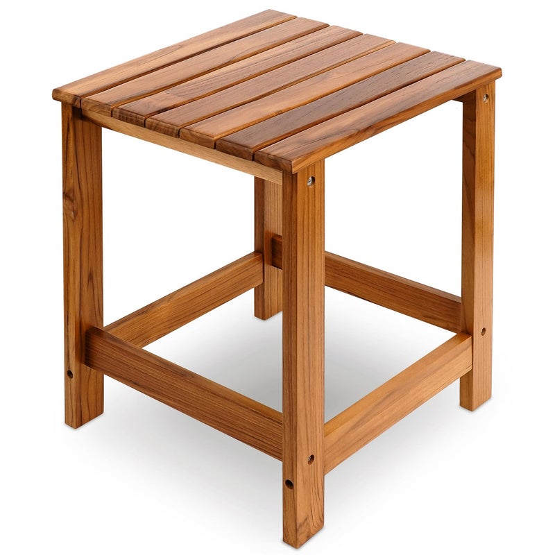 Utoplike Teak Outdoor Side Table for Patio Pool Coffee Accent Table Wood End Tables for Garden Backyard Bed Living Room Couch