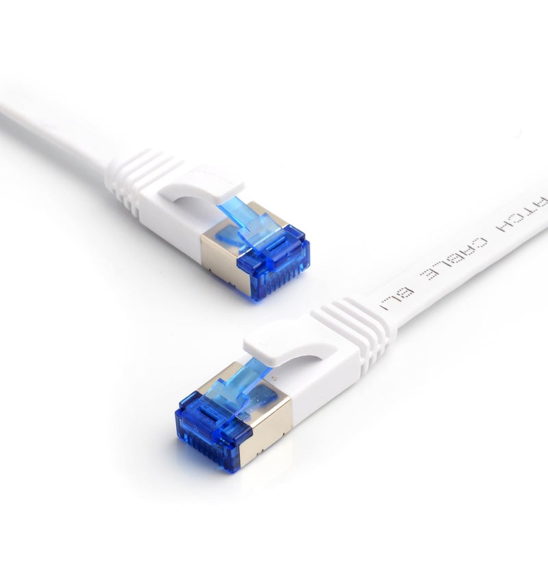 BlueRigger Cat6/Cat7 Flat Ethernet Cable with 10Gbps High Speed, 100% Pure Copper Wire for Networks, PC, Switch, Router and Modem compatible for Gaming PS5/4/3 Xbox PC Laptop -15 Feet (4.5 Meters) - Image 1
