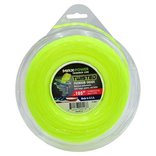 Maxpower 338809 Premium Twisted Trimmer Line .105-Inch Twisted Trimmer Line 90-Foot Length Yellow - Image 1