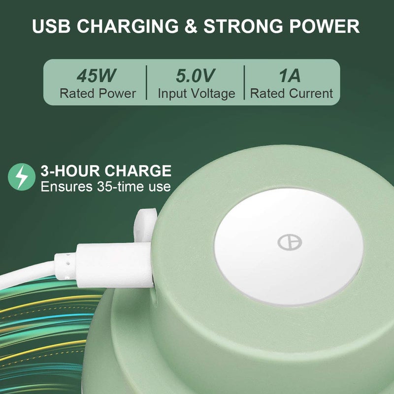 Sunhanny Electric Garlic Chopper Mini, Garlic Masher Crusher, Food Processor Small with Garlic Peeler And Spoon (100ML/3.3FL OZ, Green) 3.1 * 3.1 * 3.9 IN - Image 4