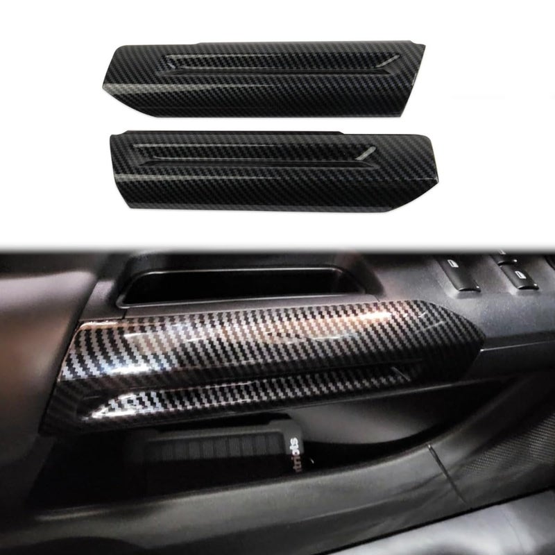 Fewshaw Inner Door Handrail Handle Cover Trim for 20152026 Ford Mustang Carbon Fiber Style - Image 2