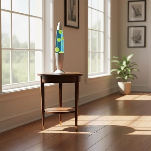 KARP 13 Inch (Rocket Shap) Lava Lamp | Blue Water & Yellow Lava Motion | Metal & Glasss | 220-240V 50Hz | SES R39 E14 20W Bulb Included | Plug-in with ON/Off Switch | Ideal Decor & Gift - Image 5