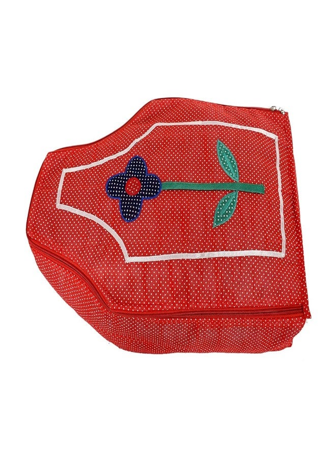 MSclassy Dot Printed Blouse Cover Clothes Storage Bag Garments Organiser for Wardrobe (Red, Pack of 1) - Image 4