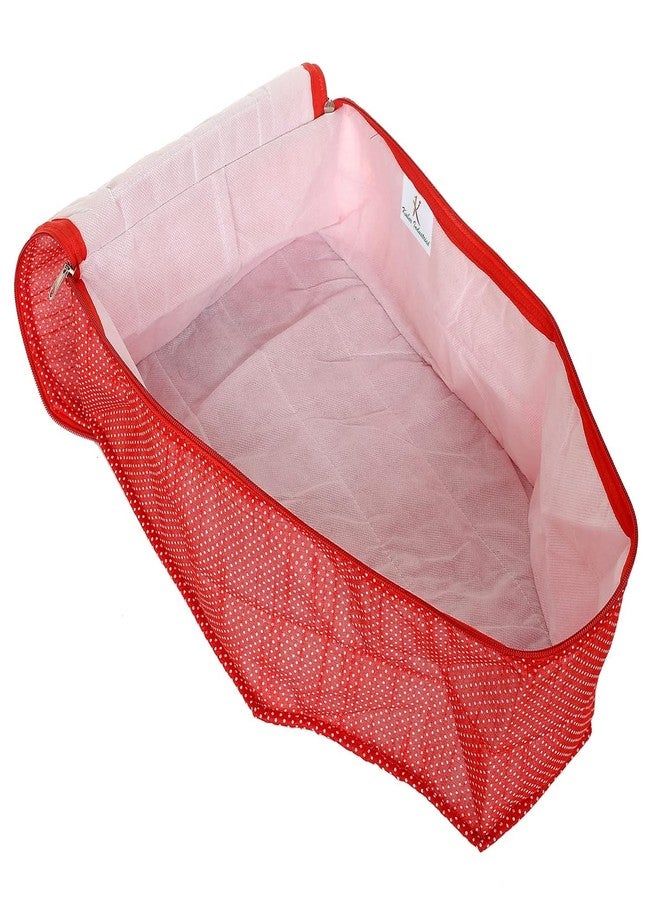 MSclassy Dot Printed Blouse Cover Clothes Storage Bag Garments Organiser for Wardrobe (Red, Pack of 1) - Image 5