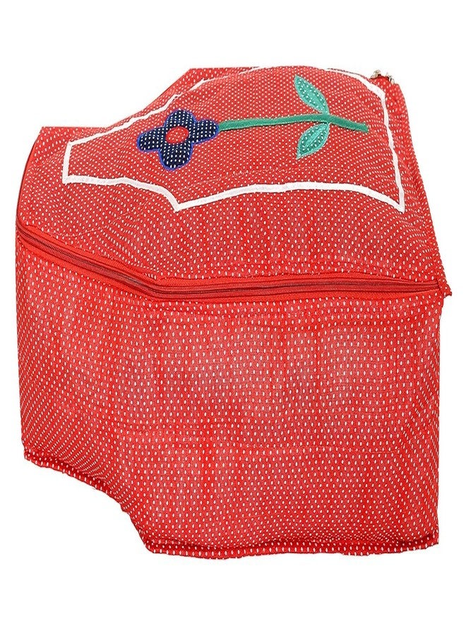 MSclassy Dot Printed Blouse Cover Clothes Storage Bag Garments Organiser for Wardrobe (Red, Pack of 1) - Image 3